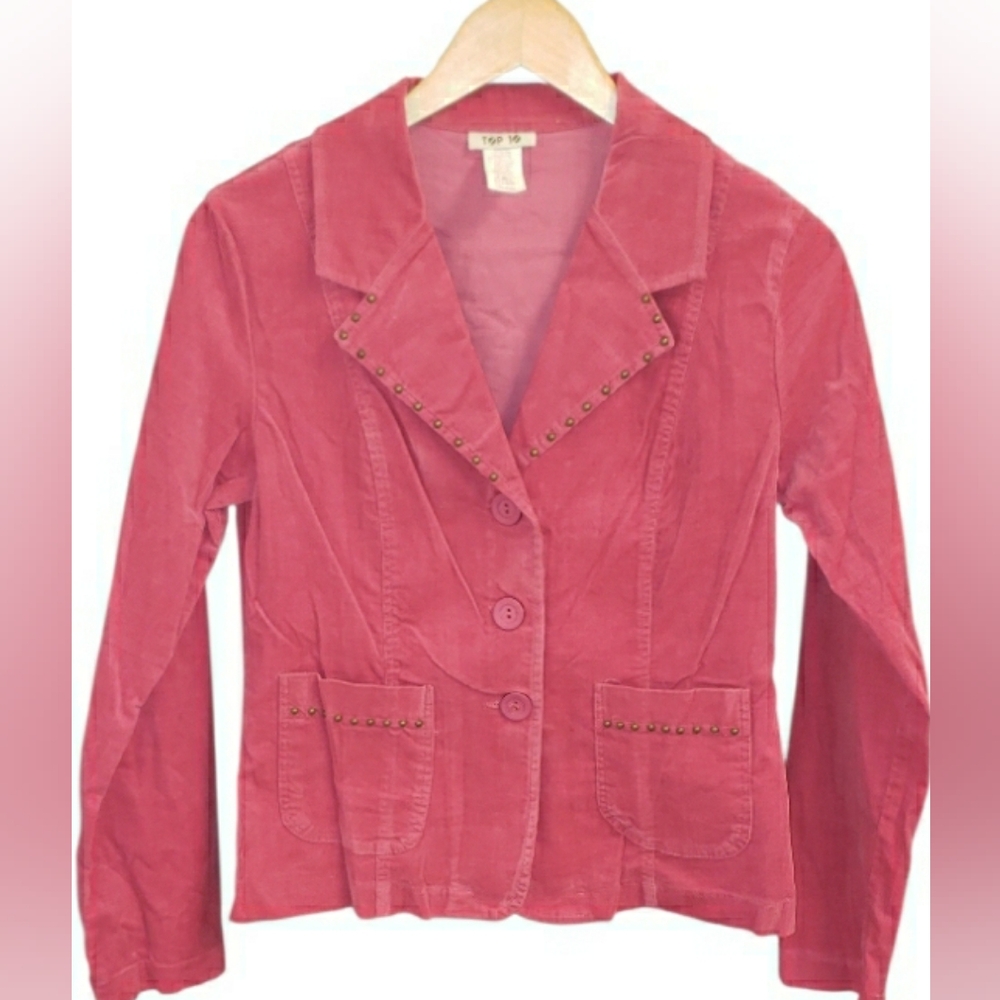 Hot Pink Blazer Size Large With Pockets 3 Button
